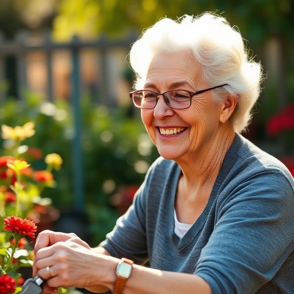 Portrait souriant de Claire, 68 ans